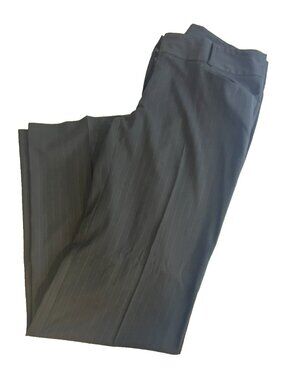 NEVA Women's Black Striped Wide Leg Trouser Work Pants Size 12 READ